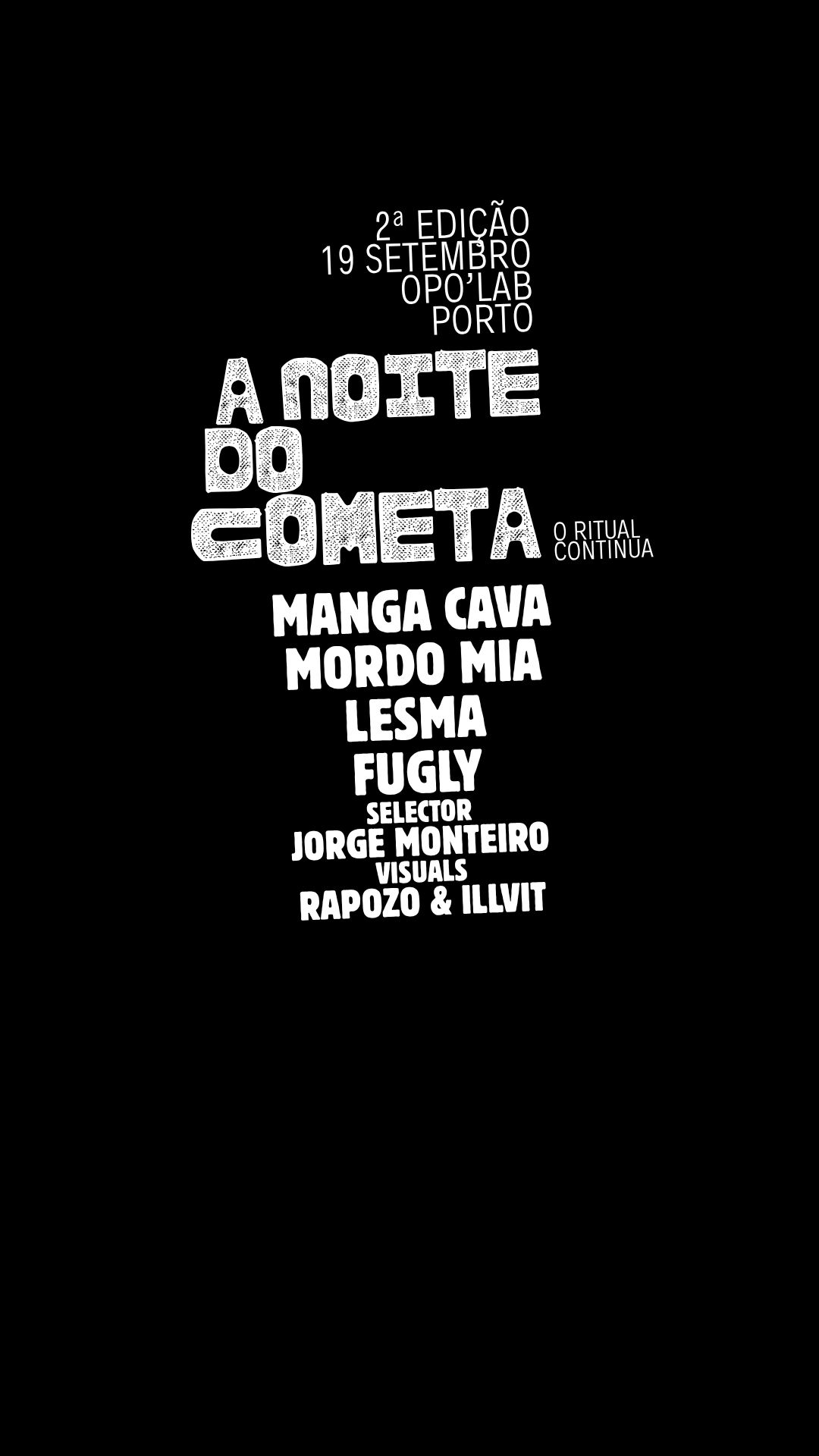 Cartaz do Capítulo II — A Noite do Cometa, 19 de setembro de 2026, OPO’LAB, Porto